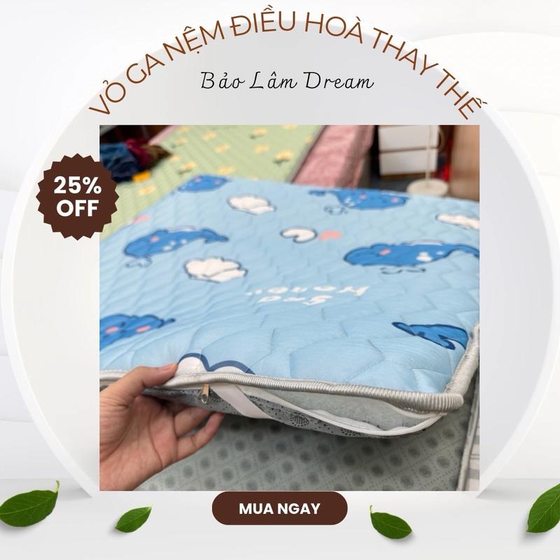 Vỏ ga nệm điều hoà THAY THẾ - vỏ ga nệm chần bông có chun cố định đủ kích thước 1mx2m đến 2m2x2m - chất liệu thun lạnh chần bông