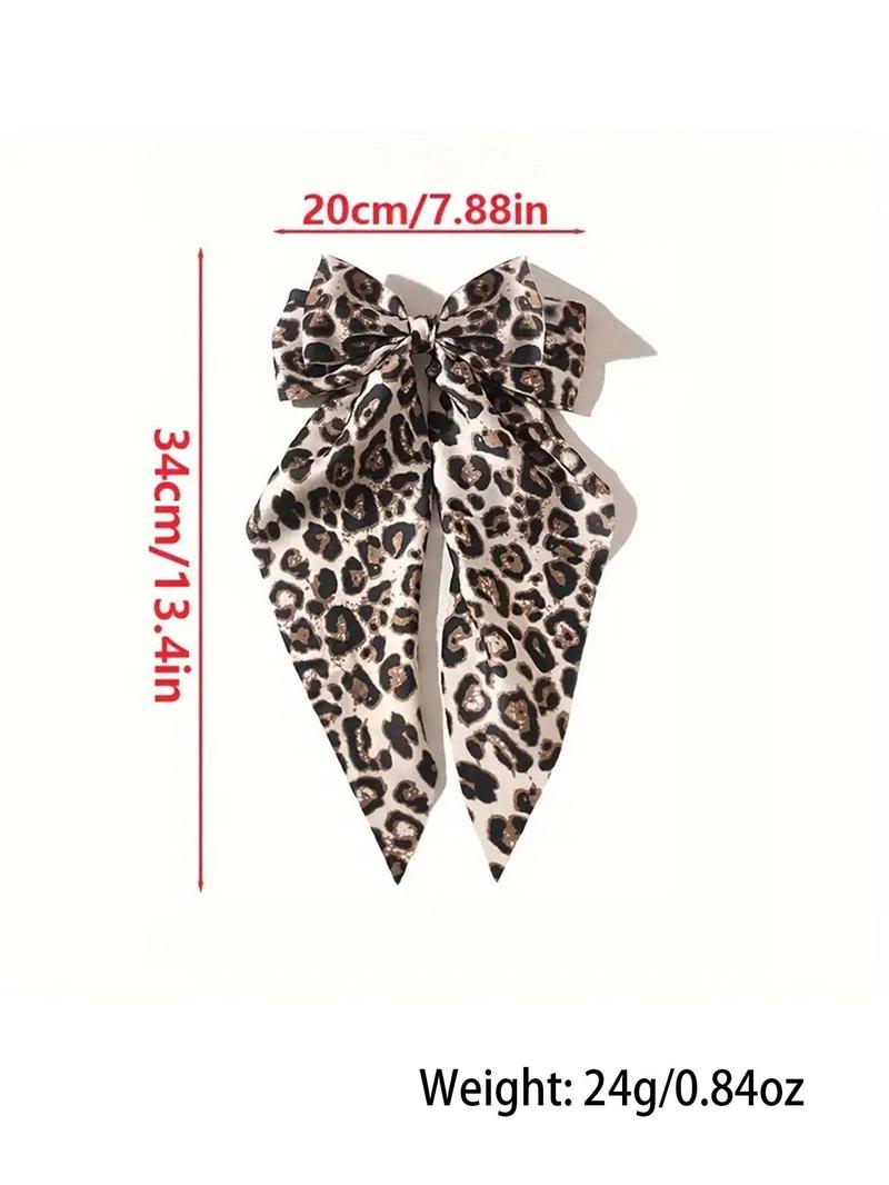 Product Introduction of Leopard Print Big Bowknot Decor Hair Clip, Elegant Hair Accessories for Women & Girls, Minimalist Headwear Suitable for Thick Hair 12
