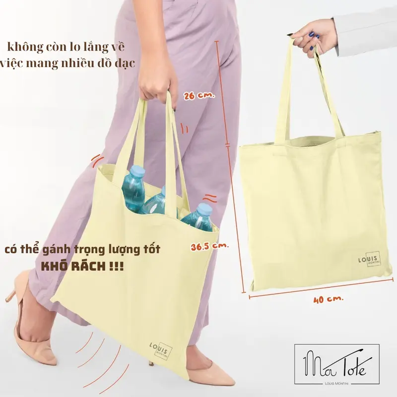 Túi tote vải chống nước Louis Montini (ma tote) CVR001 Bag Nhung 6