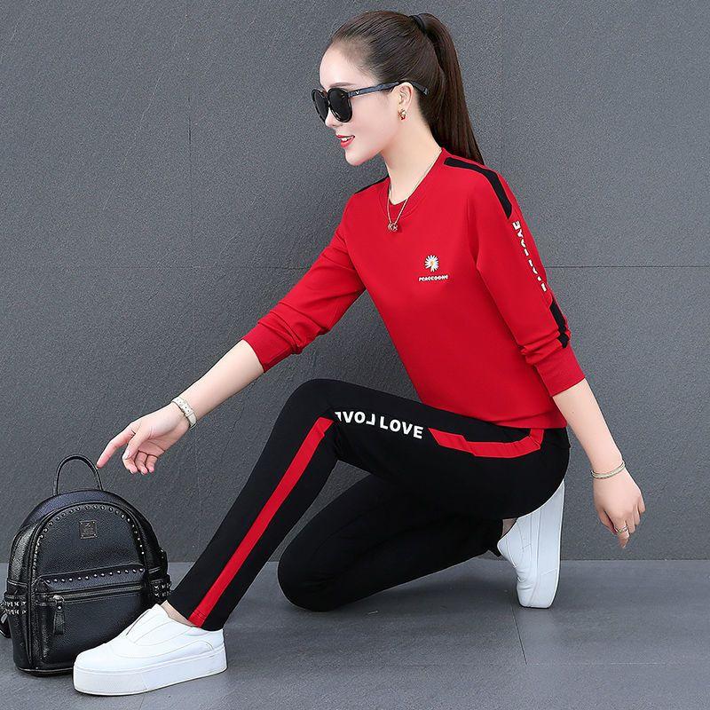Áo Len Nữ, Bộ Đồ Thể Thao, Bộ Sưu Tập Xuân Thu 2023, Bộ Đồ Mới, Dáng Rộng Vừa Vặn, Dài Tay, Phong Cách Hàn Quốc, Trang Phục Thường Ngày Cổ Tròn, Mỏng Vừa Vặn, Bộ Đồ Hai Mảnh Chạy Bộ Sport 8