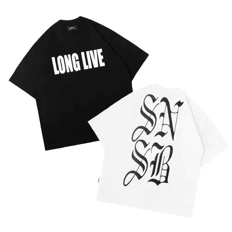 【COD】 LONG LIVE.BLACK WHITE I TSHIRT I SORRYNOTSORRY.BI+CH I SNSB Crew-neck fashion unisex T-shirt Menswear Top Kaos Pria Baju Wanita 0