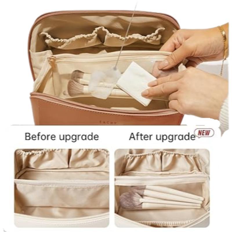Large Capacity Travel Cosmetic Bag, 1 Count Waterproof Portable Makeup Bag with Handle, Open Flat Toiletry Bag, Storage Bag for Home & Travel 2