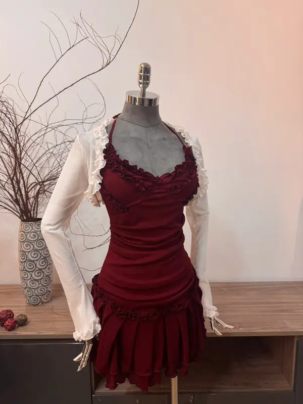 SYX17 Sét Đầm Yếm Kèm Khoát Bigsize Kim Ngân 50Kg Đến 100kg S/M/L/XL/XXL 3