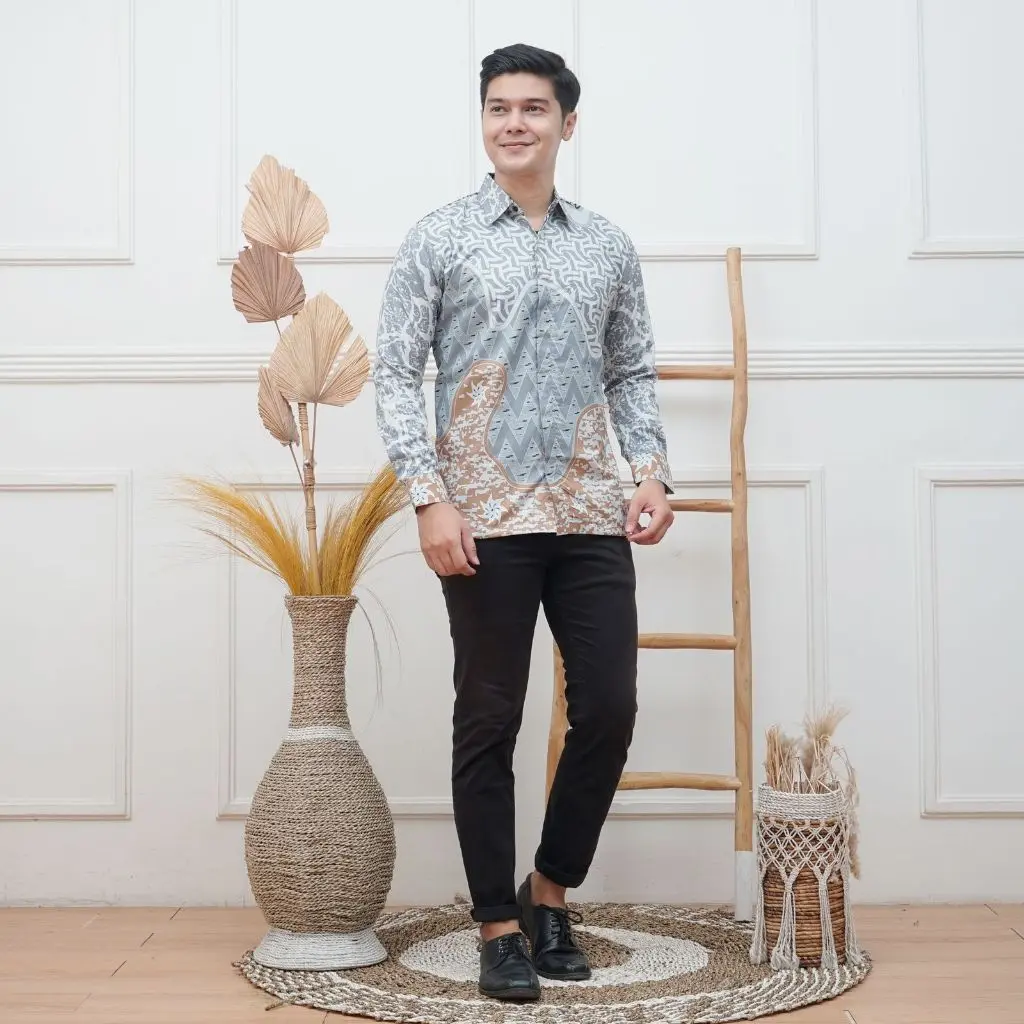 Lakshmi Batik - Kemeja Batik Pria Lapis Furing Modern Lengan Panjang Premium Casual Modis Trendy Masa Kini