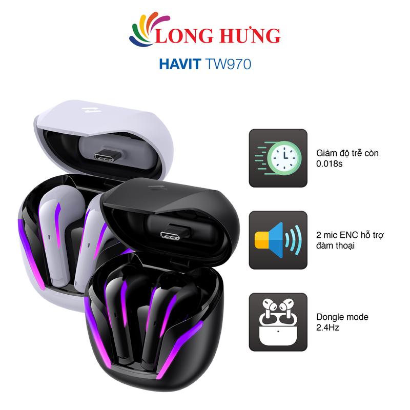 Tai nghe Bluetooth True Wireless Havit TW970 - Hàng chính hãng