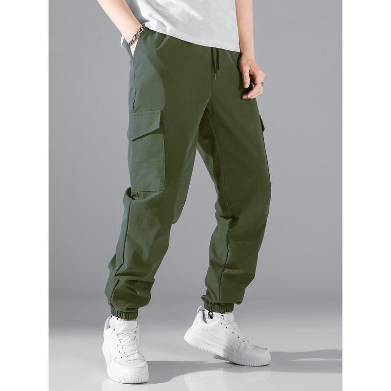 TikTok Shop Men s New Multi Pocket Workwear Pants European and American High Street Fashion Brand Retro Leisure Tappered Trousers Men