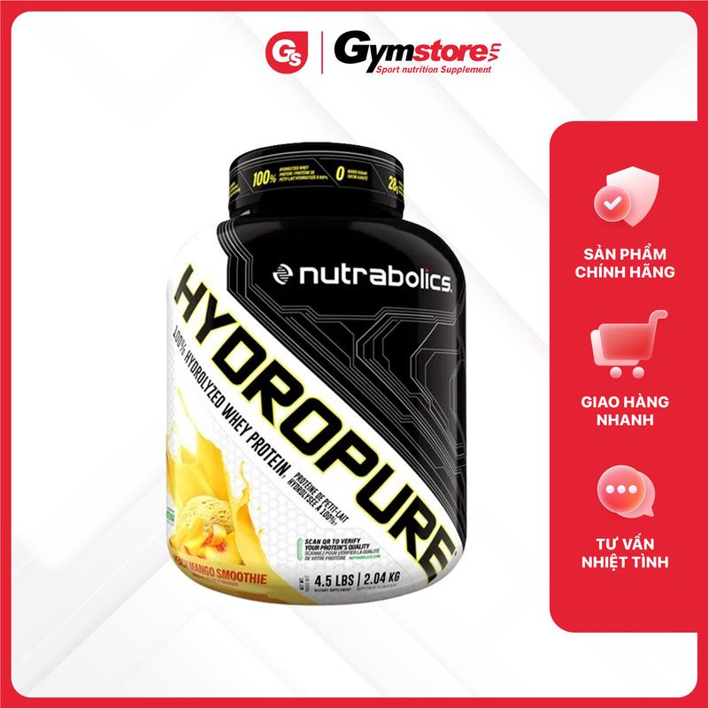 Bột đạm Whey protein Nutrabolics Hydropure 4.5 Lbs, 58 Servings | Made in Canada