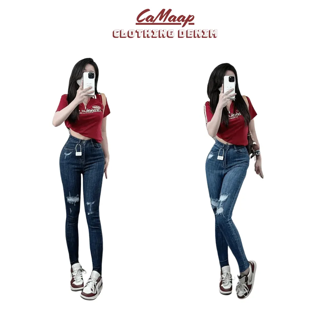 Quần Jeans Nữ Dáng Skinny Ôm Camaap,Tôn dáng chân thon dài và vòng eo nhỏ 8110-8110.2
