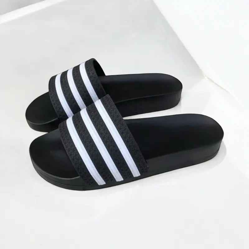 dép lê 3 sọc trắng đen size từ 35-42 dép dẻo nhẹ hợp mọi phong cách dép slipper đế bằng