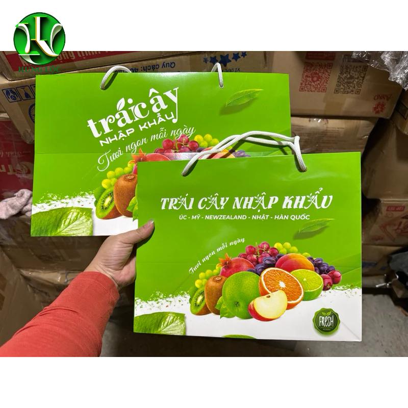 Túi giấy đựng giỏ trái cây, khay trái cây nhập khẩu 3kg 5kg cho giỏ size S M L 0