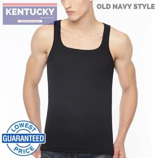 Kentucky Plain Black Old Navy Type Stretchable Sando for Adult Men ...