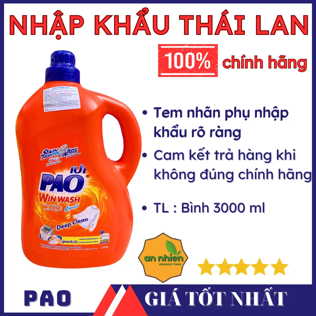 Nước Giặt PAO - Chính Hãng Thái Lan (3000 ml ) Làm Sạch