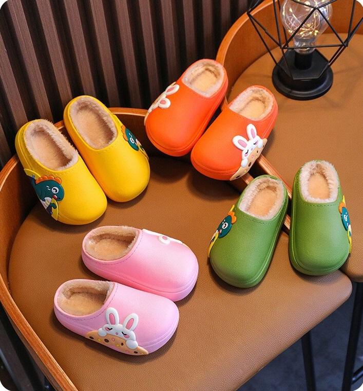 Dép lót lông cho bé Dép chống nước hình khủng long ngộ nghĩnh PK16