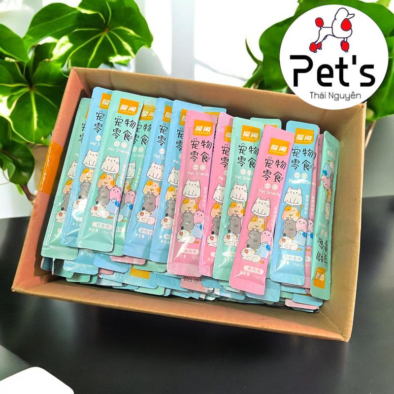 Combo 100 thanh súp thưởng cho mèo Shizuka, CatFood thanh 15g - Thức ăn cho mèo mix vị - Pet's Thái Nguyên