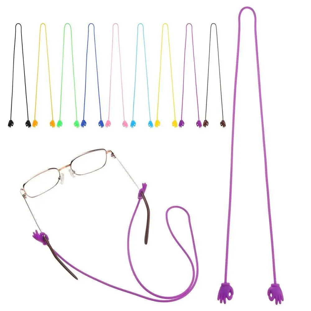 Eyewear Band Holder Adjustable Korean Hands Shape Glasses Rope Anti-Slip Candy Color Glasses Lanyard Kids Eyeglasses Strap Women Glasses Chain Men Sunglasses Band Eyewear Cord Holder Silicone Eyeglasses Strap