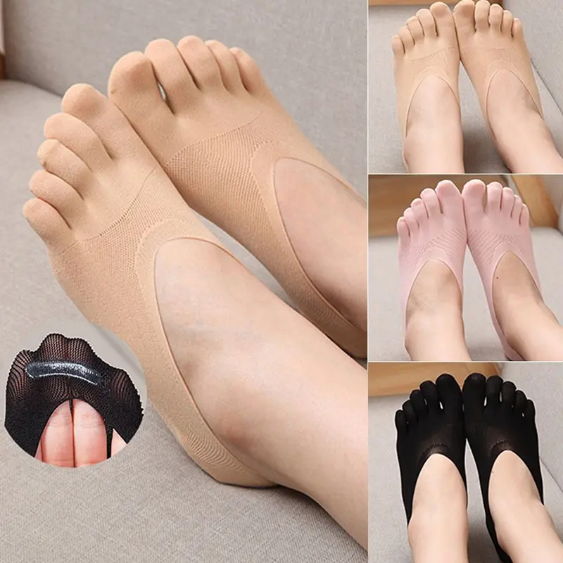 Stokin Campuran Kapas, Fesyen, Untuk Wanita, Renda Anti Gelincir, Tidak Nampak, Potongan Rendah, Stokin Buku lali Kaki