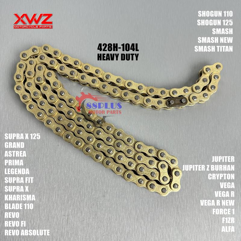 RANTAI RODA MOTOR GOLD 428H-104L SUPRA X 125 REVO FI BLADE 110 KHARISMA ...