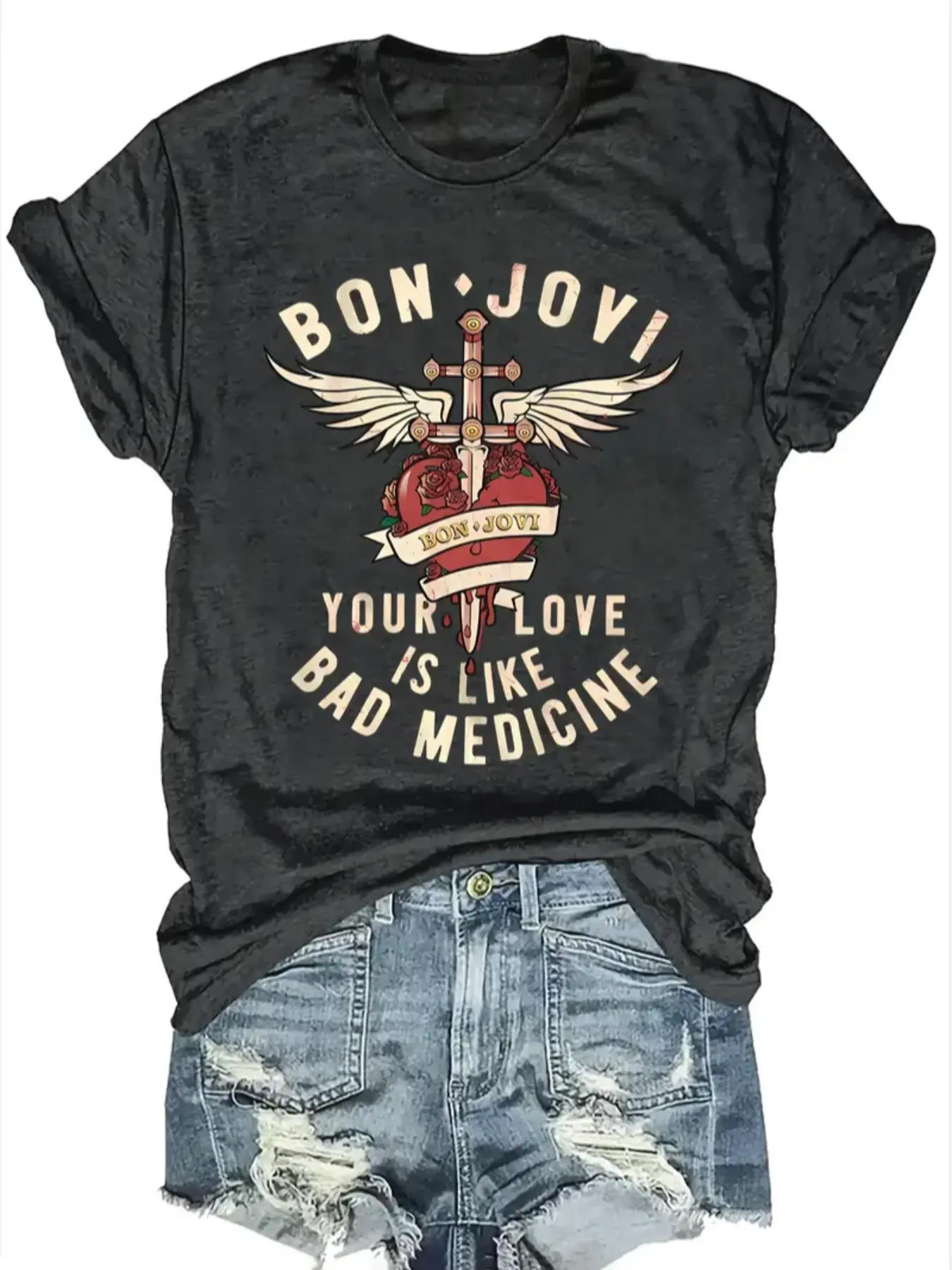【Plus Size】 Letter Print Round Neck Tee, Casual Short Sleeve Crew Neck T-Shirt for Summer, Women's Plus Clothing for Daily Wear, Top, Summer Tops