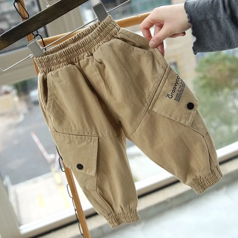 Quần kaki hai màu cho bé trai chất liệu kaki, size 8-18kg