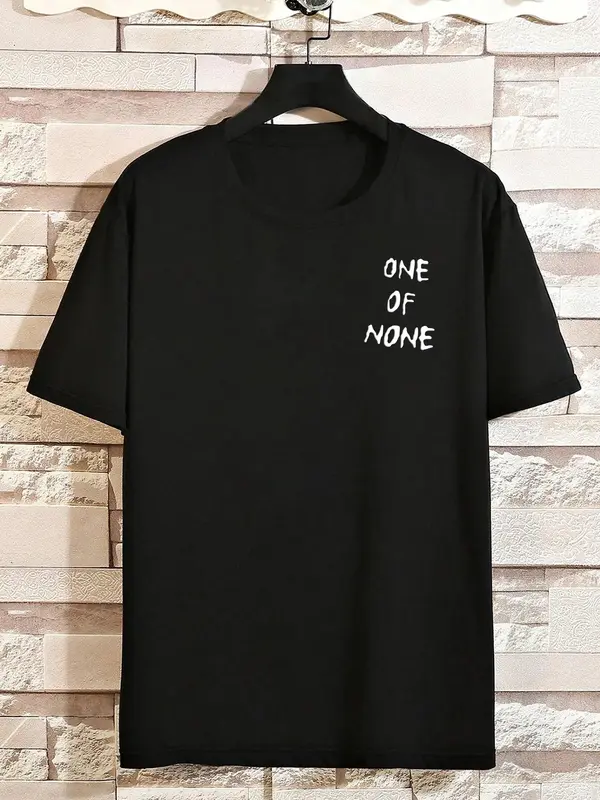 Unisex's Dice & Letter Print Drop Shoulder Tee, Street Fashion Round Neck Half Sleeve T-Shirt for Daily Holiday Outdoor Wear, Menswear for Summer 3