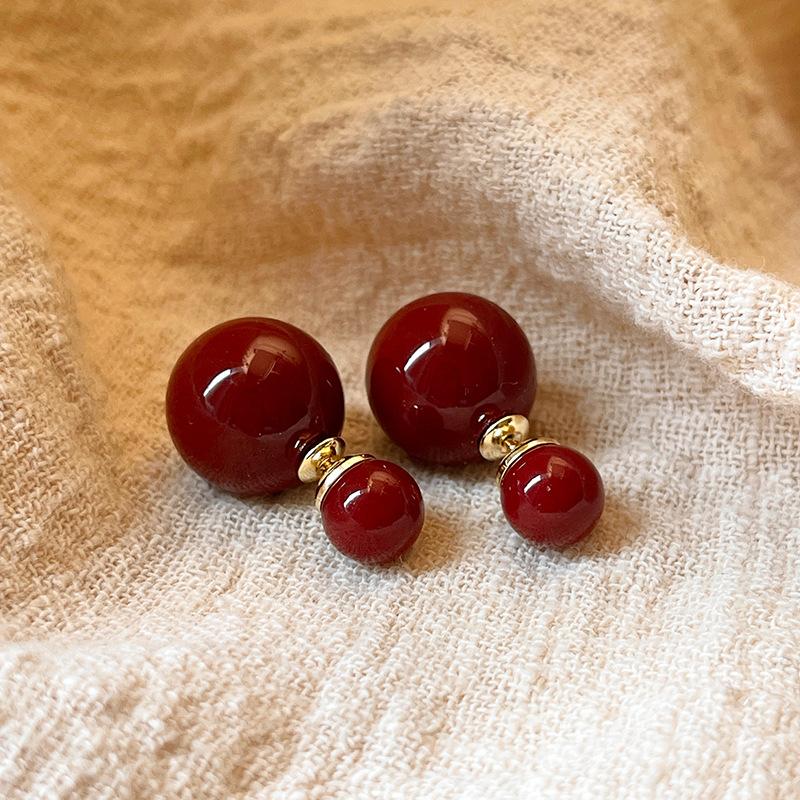 Product Introduction of S925 Silver Needle Double-Sided Pearl Earrings New Hot Style Light Luxury High-End Sense Elegant Niche Unique Jewelry for Women 21