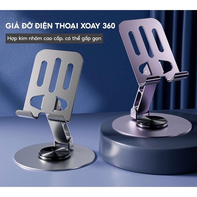 Giá Đỡ Điện Thoại, Máy Tính Bảng HỢP KIM NHÔM Xoay 360, Kệ Đệ Thoại
