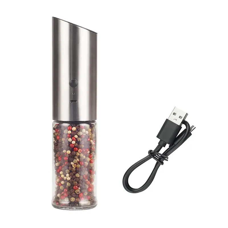 Máy xay muối tiêu bằng thép không gỉ, Máy xay USB hạt tiêu Tứ Xuyên và muối biển, Máy xay gia dụng nhà bếp, Hàng mới về 4
