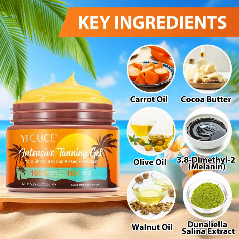 Carrot & Olive Oil Tanning Cream,  Moisturizing Body Lotion, Hydrating Body Care Product for Women & Men Daily Use, Tanning Product 2