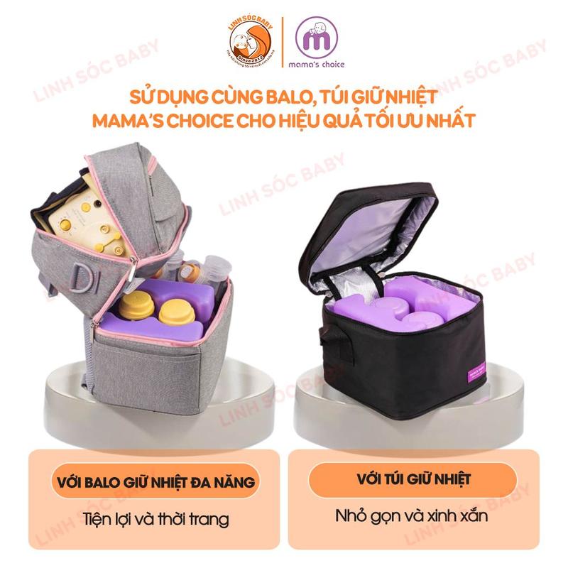 Bộ bảo quản sữa mẹ, giữ lạnh sữa mẹ đến 14 giờ, túi giữ nhiệt, balo đa năng giữ nhiệt, đá khô và bình trữ sữa 8