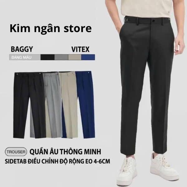 {MỞ BÁN} ( Có BIGSIZE ) Quần Âu Nam Sidetab vải chéo Hàn Kim Ngân Điều Chỉnh Độ Rộng Eo, Quần Tây Nam Cạp Cao Form Dáng Baggy Phong Cách Hàn Quốc Menswear Pants