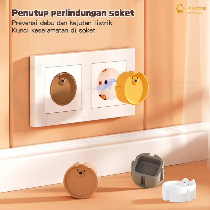 LAKOE Tutup Stop Kontak Listrik Silikon Colokan Listrik Safety Socket Cover Pengaman Stop Kontak 5