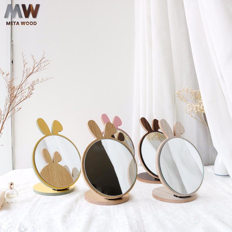 Gương trang điểm Nghệ Thuật để bàn METAWOOD makeup mirror art có Pat điều chỉnh gấp gọn tiện lợi 4