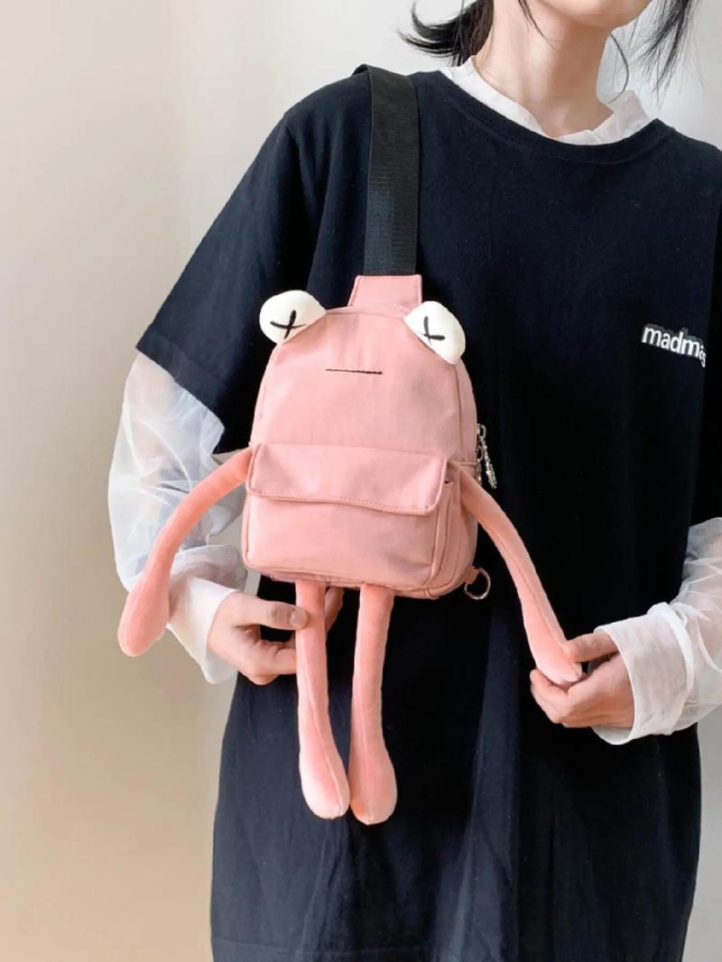 Product Introduction of Women's Cute Cartoon Frog Design Chest Pack, Casual Novelty Fanny Pack, Fashionable Zipper Sling Pack for Daily Use 45
