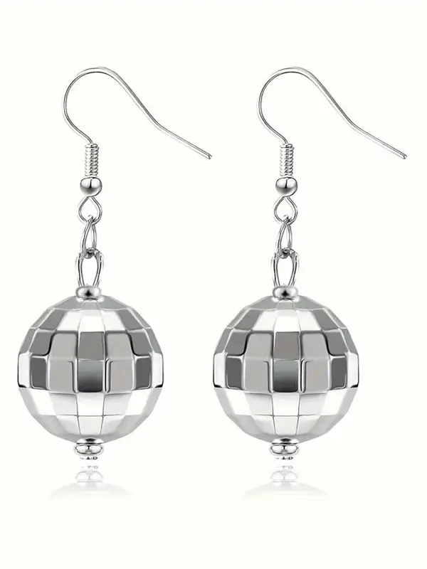 Vintage Disco Ball Design Dangle Earrings (1 Pair), Party Style Drop Earrings for Women, Fashion Jewelry for Party, Daily Clothing Decor, Trendy All-match & Exquisite Jewelry for Birthday Gift 0