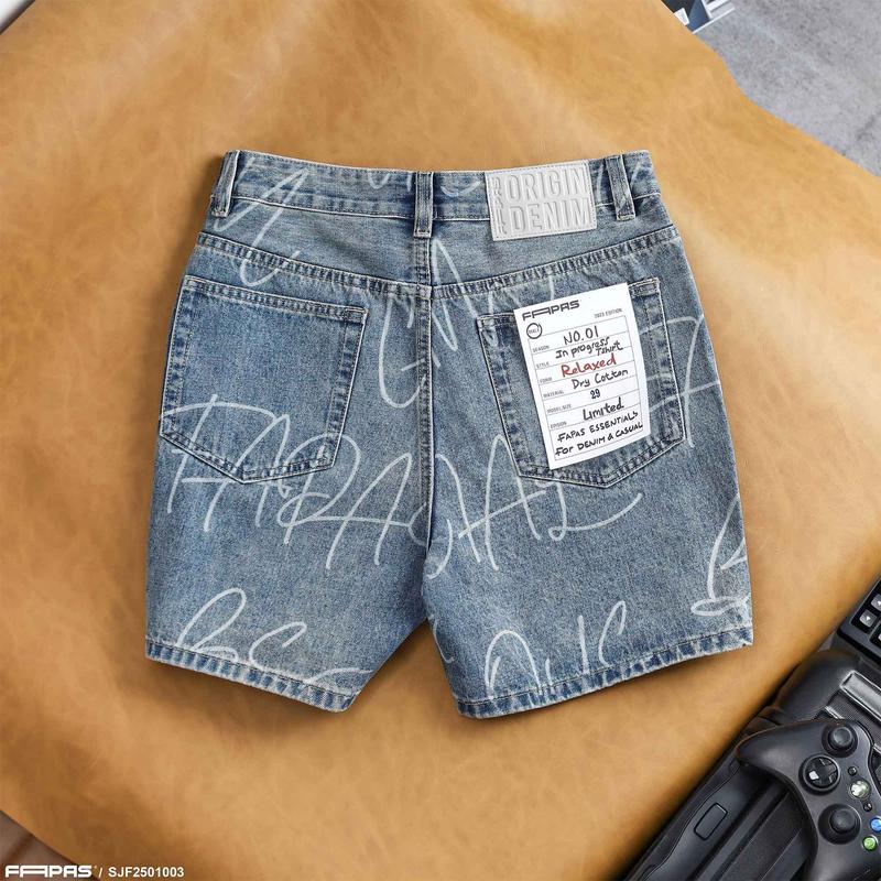 Quần Shorts Nam Any Chất Jean Form Relaxed Fit Dài Trên Gối Chính Hãng Fapas 1