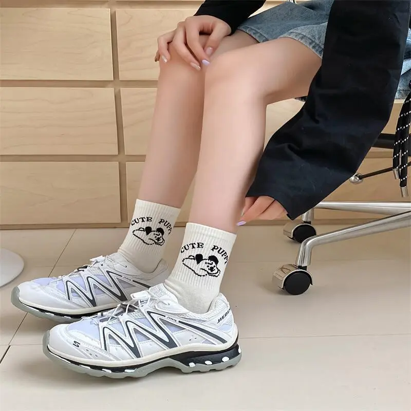 New Candy Color Women's Socks For Autumn Winter - Cute Japanese Style Ins Trendy Cartoon Ruffled Socks, Versatile And Stylish