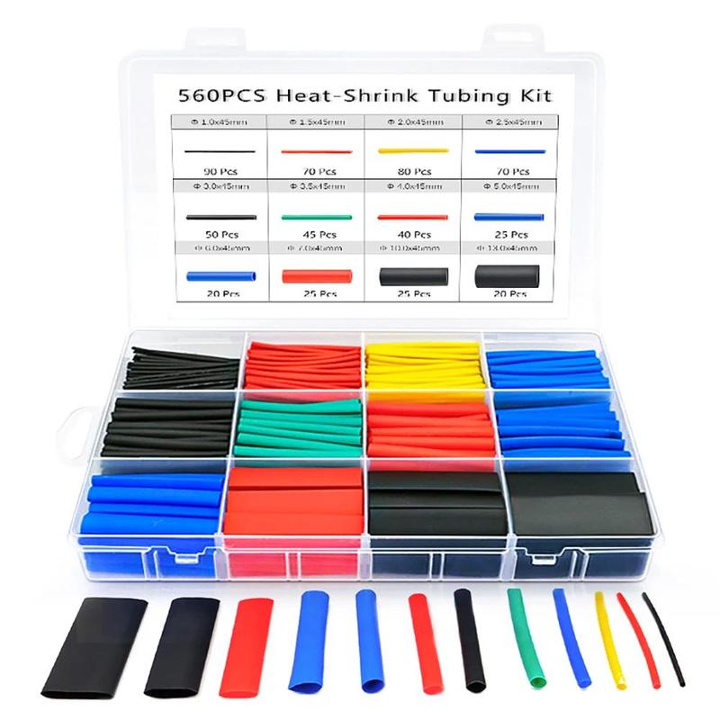 Spot Goods COD 530-580pcs Heat Shrink Tube 2:1 Thermoresistant Tubing Heat Shrink Wrapping Kit Electrical  Wire Cable Insulation Sleeving 1 Set 8