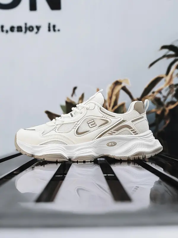 Men's Letter Print Lace Up Low Top Sneakers, Casual Lightweight Breathable Comfortable Sports Running Shoes, Perfect for Students and Outdoor Sports, Closed 2