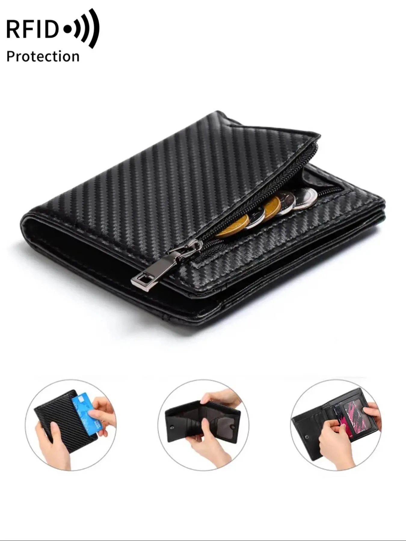 Men's Minimalist Slim Bifold Credit Card Holder, Rfid Blocking Card Holder, Portable Compact Purse for Men, Wallet, Travel Essentials
