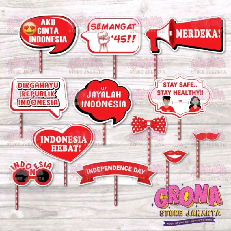 Photobooth Dirgahayu RI / 17 Agustus / Photo Props KEMERDEKAAN
