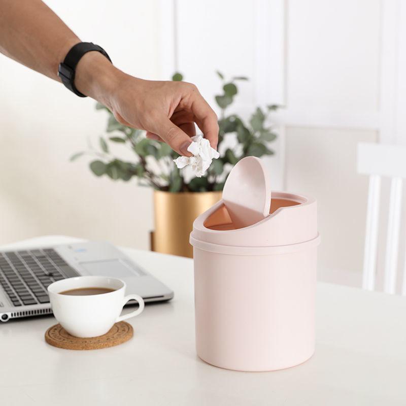 Product Introduction of Mini Desktop Bin Small Trash Can Tube With Cover Bedroom Trash Can Garbage Can Clean Workspace Storage Box Home Desk 18