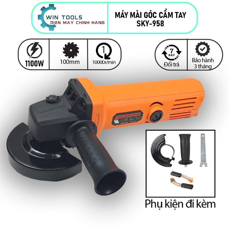 Máy mài góc cầm tay SKY-958-850W , Máy cắt sắt cầm tay mini thiết kế gọn nhẹ, Máy cắt mài cầm tay,công tắc đuôi
