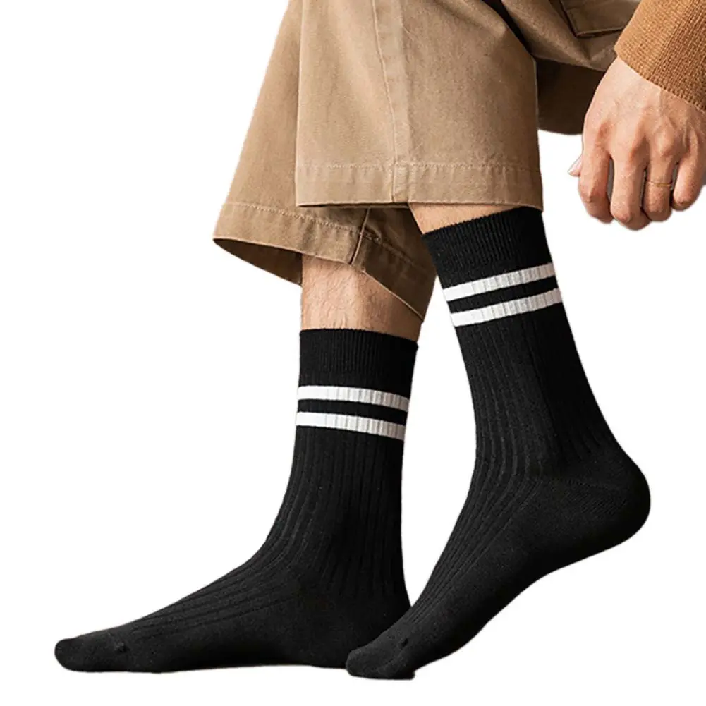 Vintage Japanese Plaid Unisex High Neck Socks For Men And Women Menswear Soft Outdoor Polyester Lingerie Beige