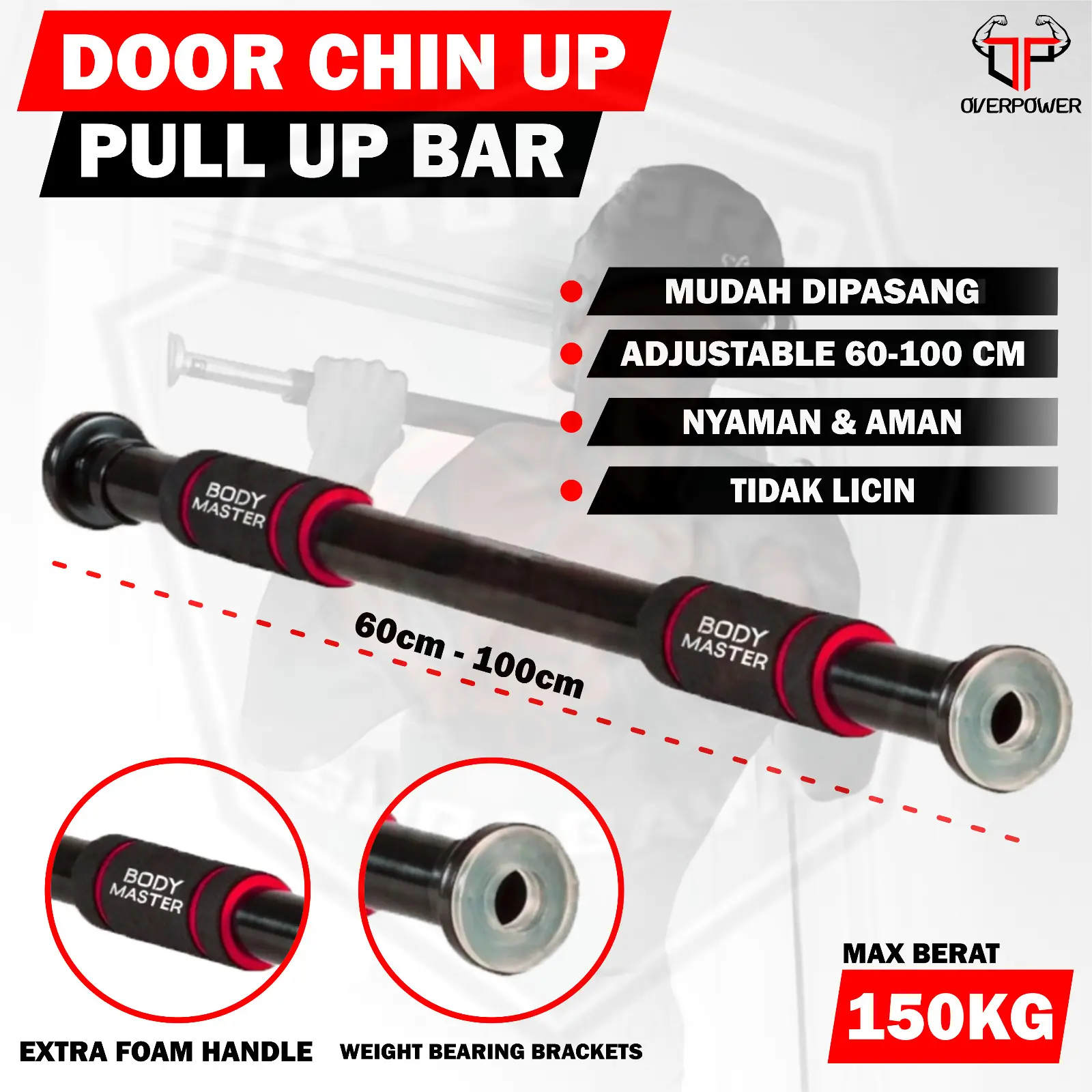 Door Chin Up /Pull Up Bar/Pintu/Gym/Fitness/Door Chinning Bar/Gymbar