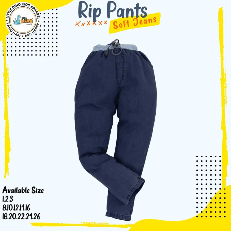 Celana Panjang Anak RIP Soft Jeans 5 - 15 Tahun By Little Dino 7