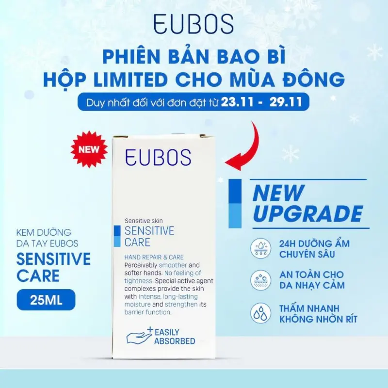 Kem Dưỡng Da Tay EUBOS Giúp Mềm Mịn, Dưỡng Ẩm Chuyên Sâu 24h An Toàn Cho Da Nhạy Cảm Làm Đẹp Da Nữ 2