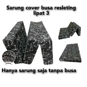 sarung cover busa resleting lipat 3 ukuran 200x90 tebal 5 10 15 20
