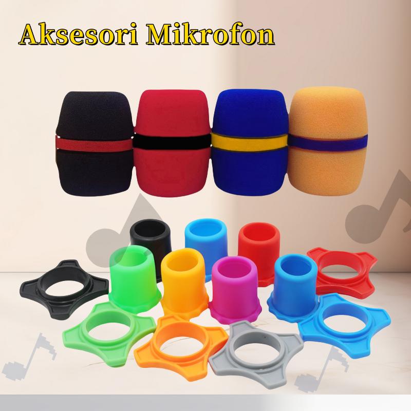 Foam microphone cover mic/Busa mic karaoke/Cover Mik Ukuran Standar /Anti slip Ring Mic karet/kepala microphone sarung mikrofon 0