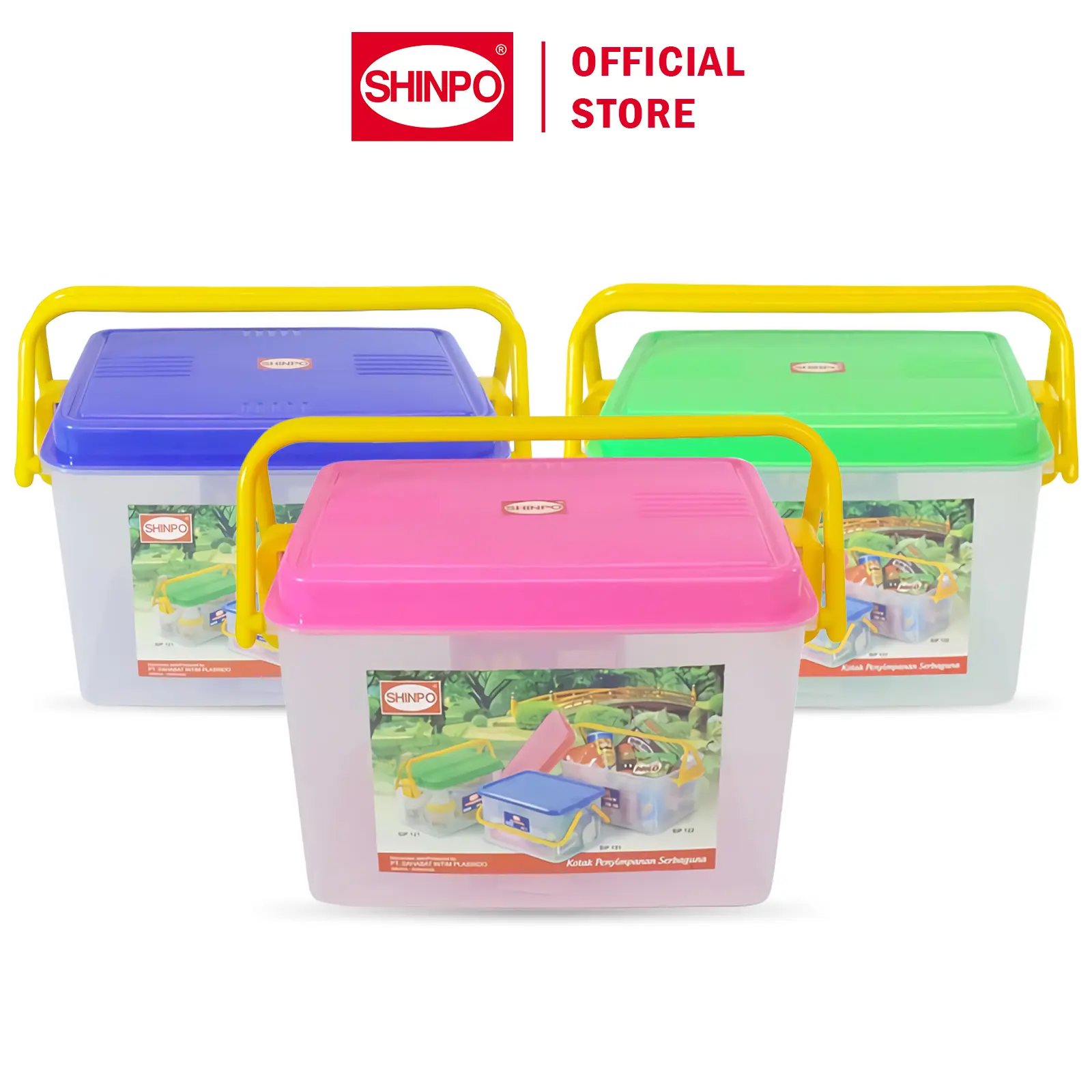 SHINPO Box Penyimpanan Kontainer Plastik 6 L Kotak Serbaguna Trophy Container Box Lock Klip Pengunci SPO-SIP-121-CB6