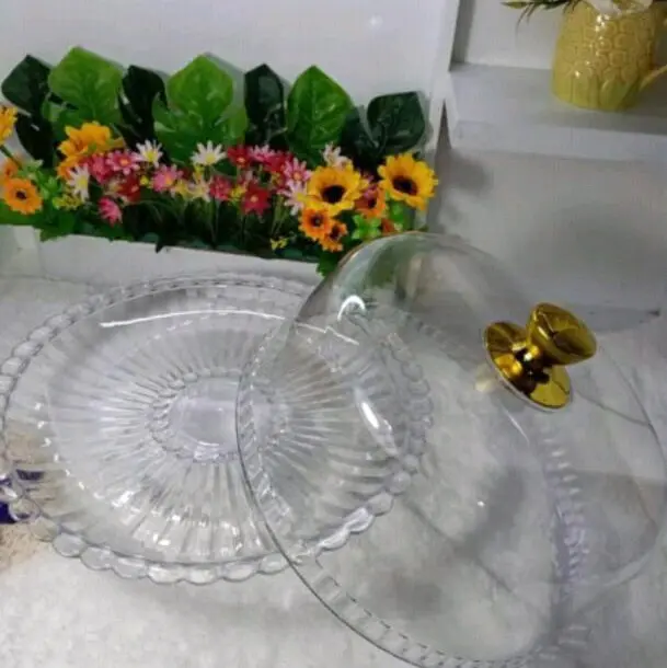 Jual Murah Tempat Kue Bulat Cantik Golden Lemon Acrylic Plastik Kitchenware 1